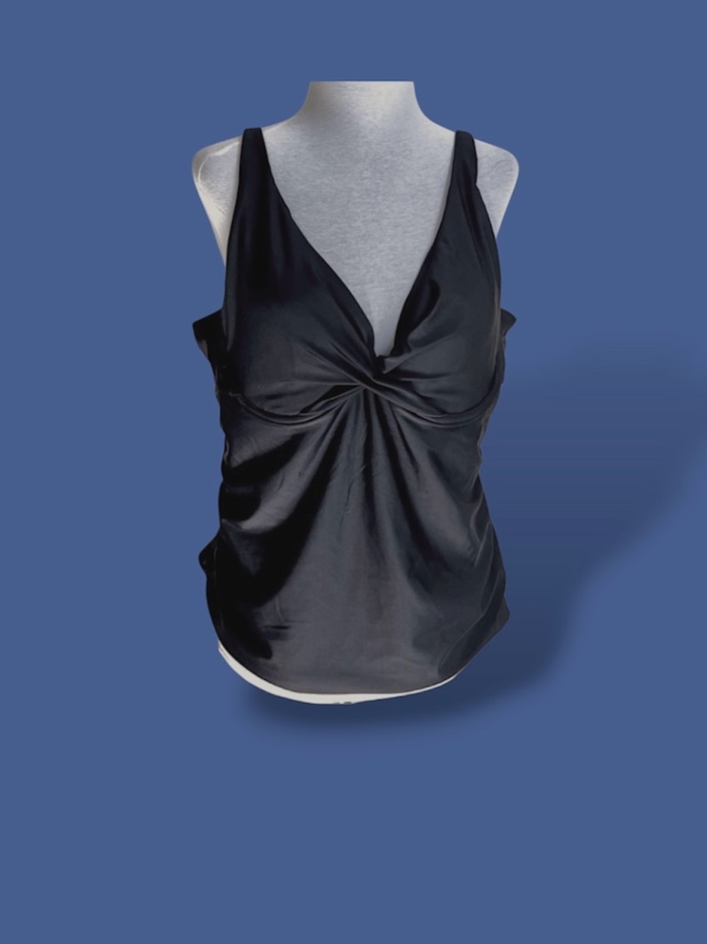 NWT George Black Tankini Top~Size XL Adjustable Straps